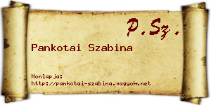 Pankotai Szabina névjegykártya