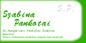 szabina pankotai business card